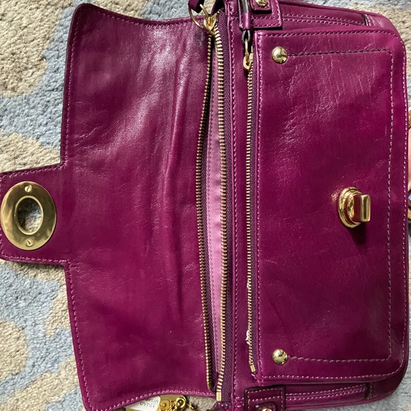 Coach plum leather large clutch. Perfect for fall. Sizes in pics. - Picture 8 of 10